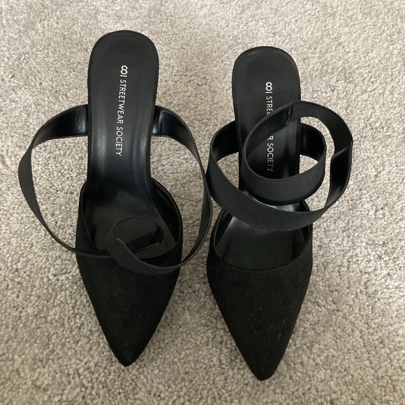 3/$10 SALE Pointed Toe Suede Wrap Ankle Heels - Picture 5 of 5